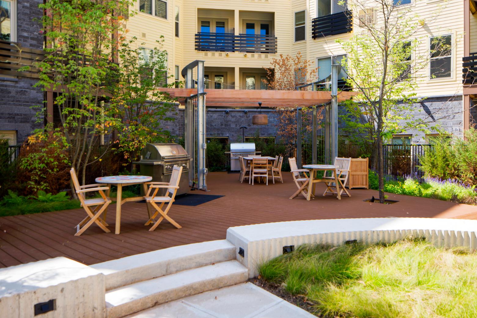 Courtyard with seating areas