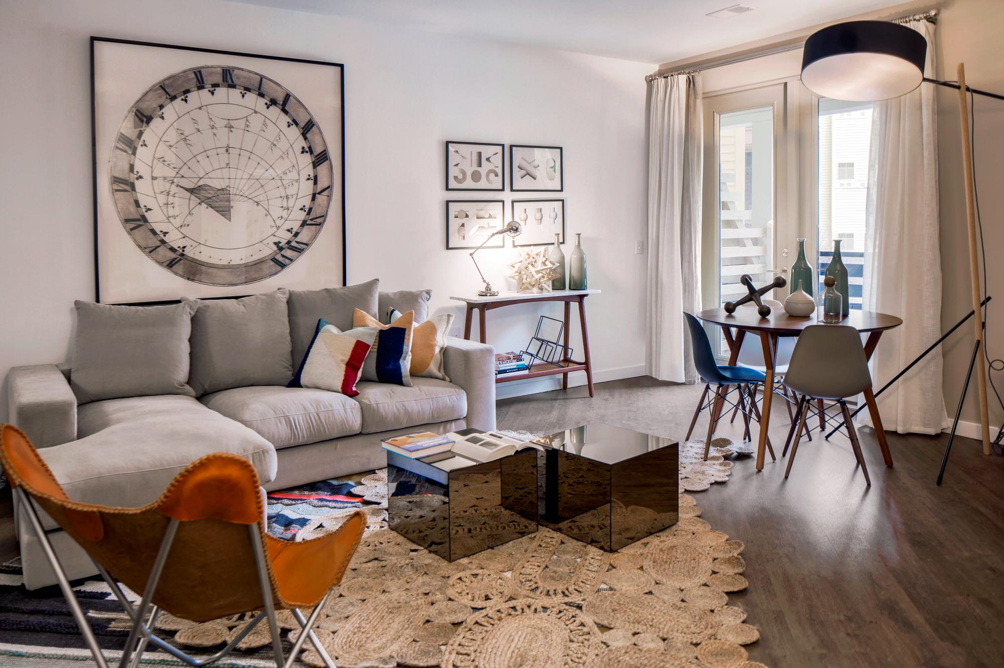 Spacious living room with window