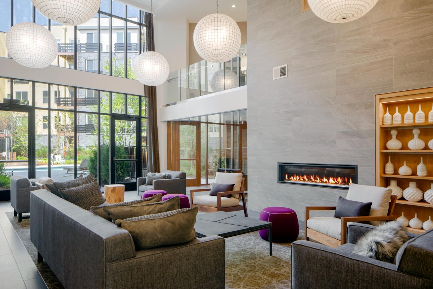 Full view of lobby with modern design